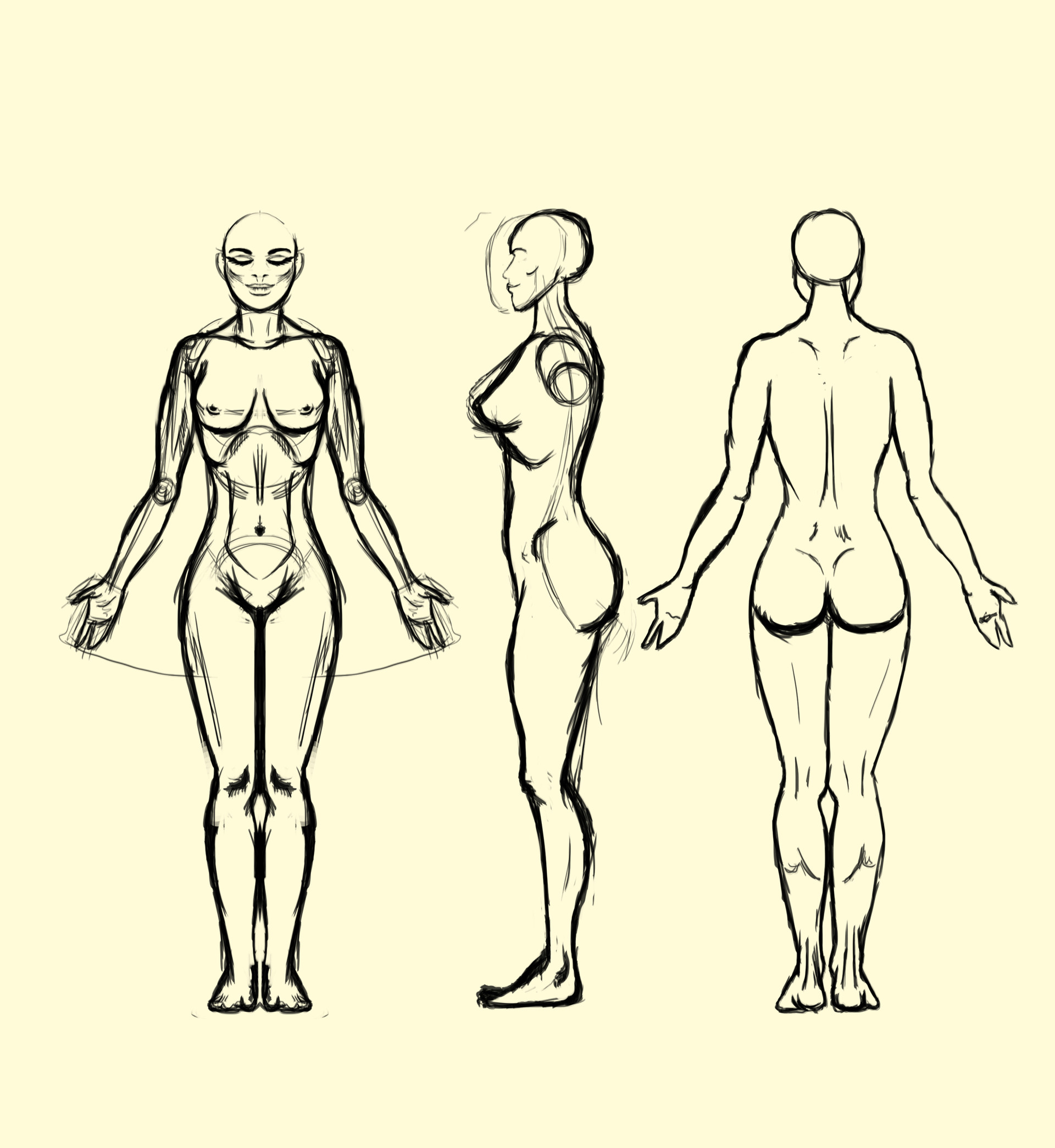 1920x2089 Artstation - Body Study Drawing