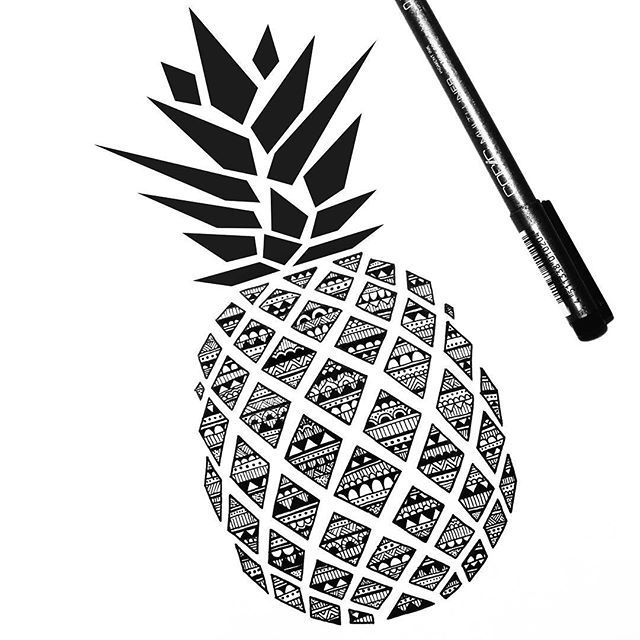 640x640 pineapple drawing boho for free download - Boho Drawings