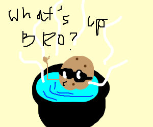 300x250 potato in a pot of boiling water drawing - Boiling Water Drawing