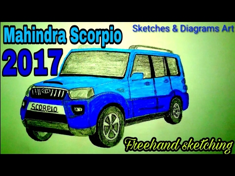 480x360 lets draw mahindra scorpio car drawing sketches - Bolero Drawing