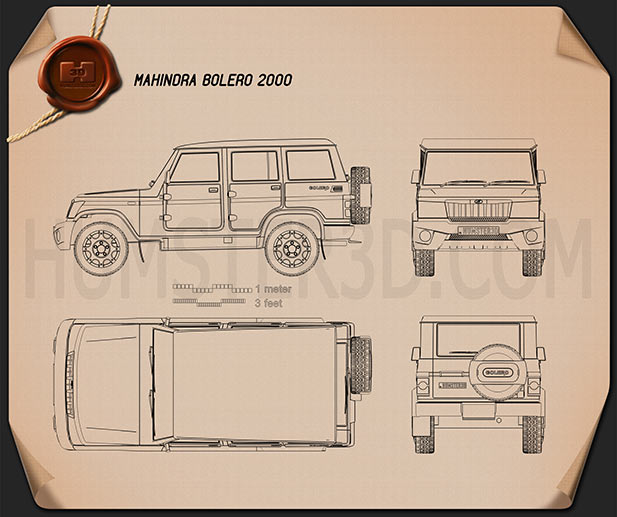 617x517 mahindra bolero blueprint - Bolero Drawing