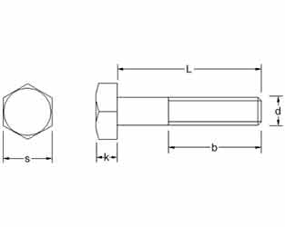 313x250 Hexagon Bolts - Bolt Drawing