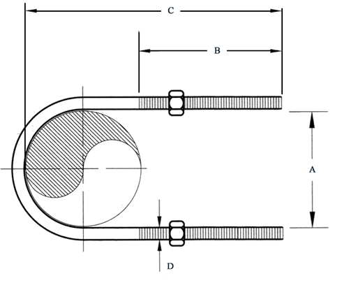 500x405 u bolt - Bolt Drawing