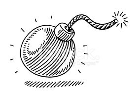 280x200 bomb burning fuse drawing stock vectors - Bomb Drawing
