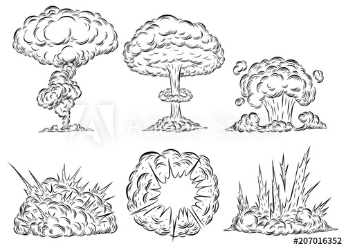 500x359 Bomb Explosion Mushroom Cloud - Bomb Drawing