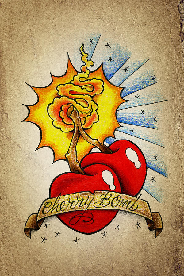 600x900 Cherry Bomb Drawing - Bomb Drawing