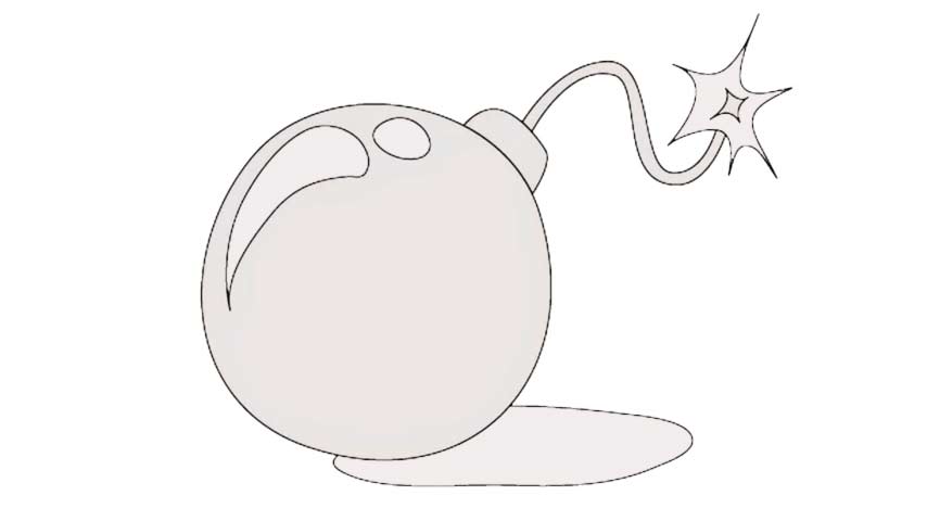 854x480 How To Draw A Bomb - Bomb Drawing