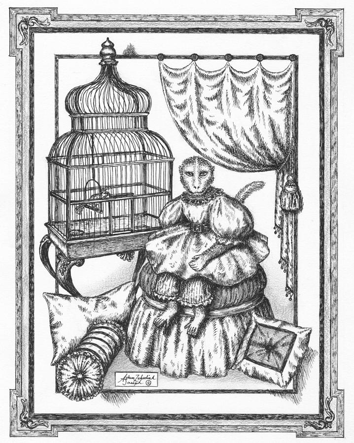 718x900 bombay monkey ii drawing - Bombay Drawing