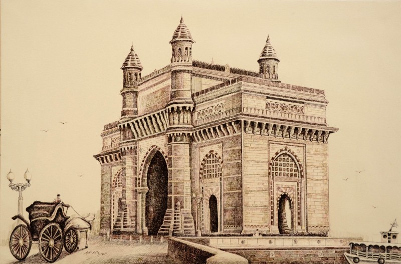 800x527 gate way of india bombay - Bombay Drawing