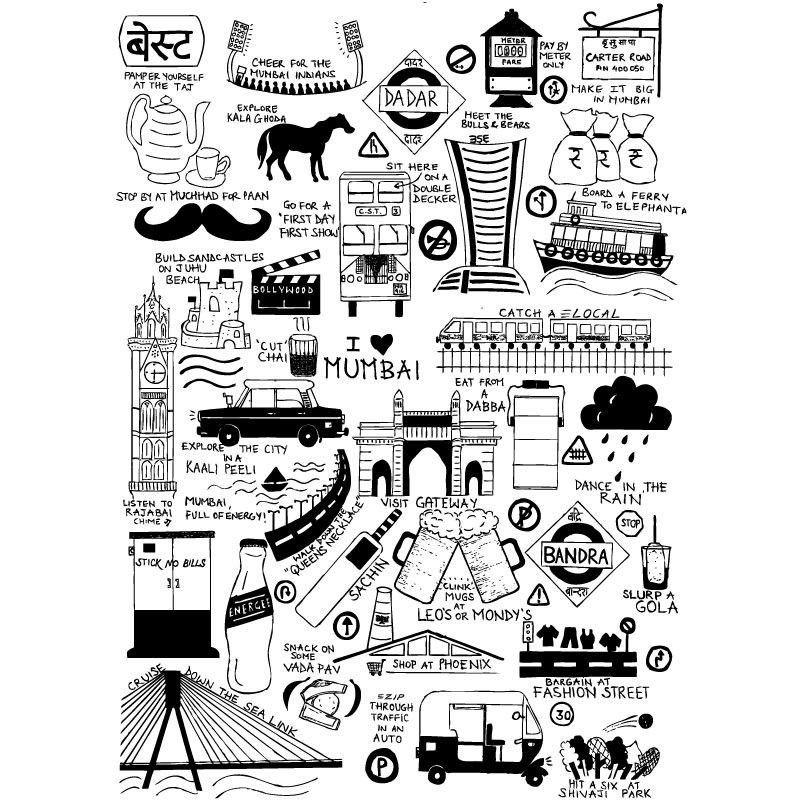 800x800 i love mumbaiombay poster buy posters online buy frames - Bombay Drawing