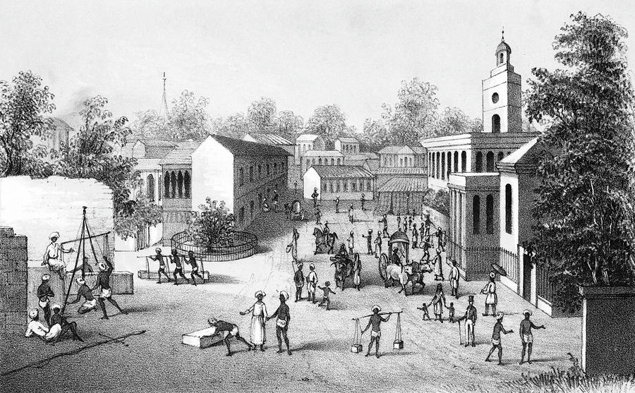900x557 bombay busy street scene date drawing - Bombay Drawing