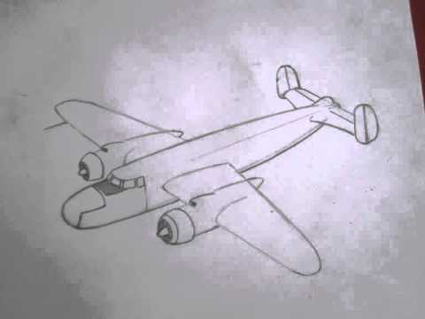 480x360 how to draw military vehicles b mitchell - Bomber Drawing