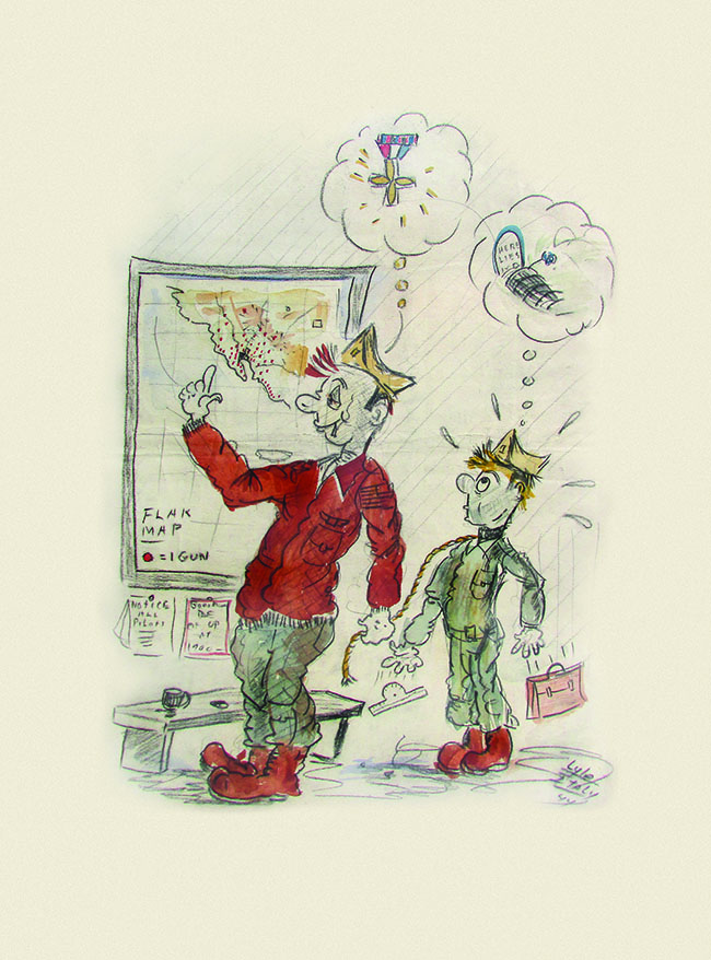 650x878 wwii drawing reveals life of an a bomber pilot historynet - Bomber Drawing