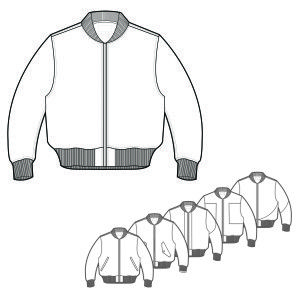 300x300 Mens Bomber Jacket Technical Drawings Kensett In Drawings - Bomber Jacket Drawing
