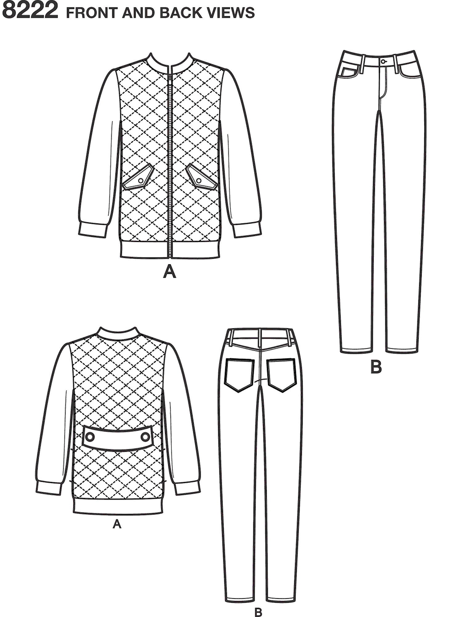 1500x2005 simplicity pattern mimi g bomber jacket and stretch skinny - Bomber Jacket Drawing