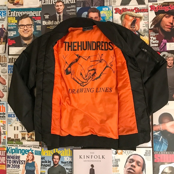 580x580 the hundreds jackets coats drawing lines bomber jacket poshmark - Bomber Jacket Drawing