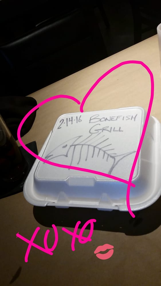 562x1000 Adorable Drawing On The Take Away Box - Bone Fish Drawing
