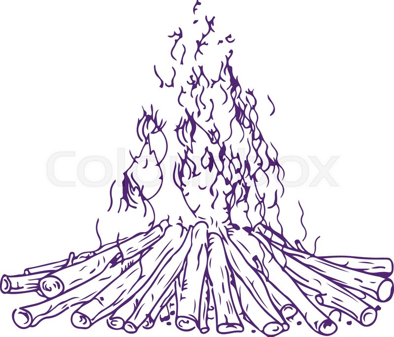 800x684 drawing sketch style illustration of a stock vector colourbox - Bonfire Drawing
