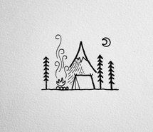 215x185 inspiring image adventure, art, bonfire, camping, drawing, forest - Bonfire Drawing
