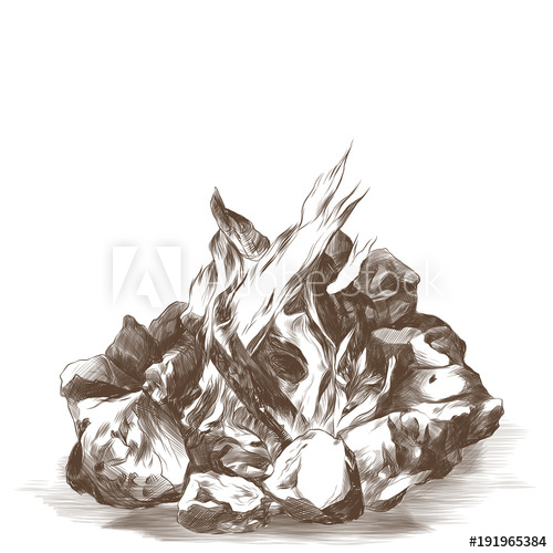 500x500 bonfire surrounded - Bonfire Drawing