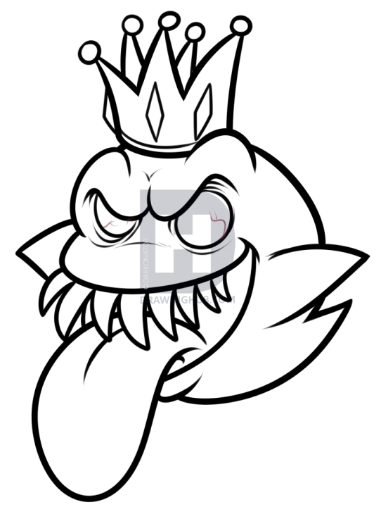 542x720 How To Draw King Boo, Step - Boo Drawing