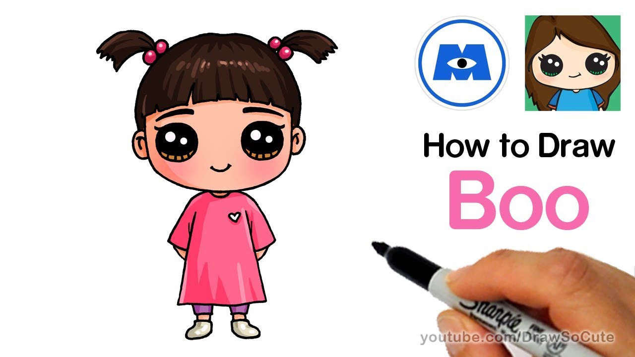 1280x720 how to draw boo easy monsters inc - Boo Drawing