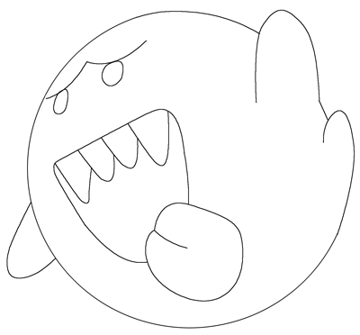 400x372 How To Draw Boo From Super Mario Bros Games With Easy Step - Boo Drawing