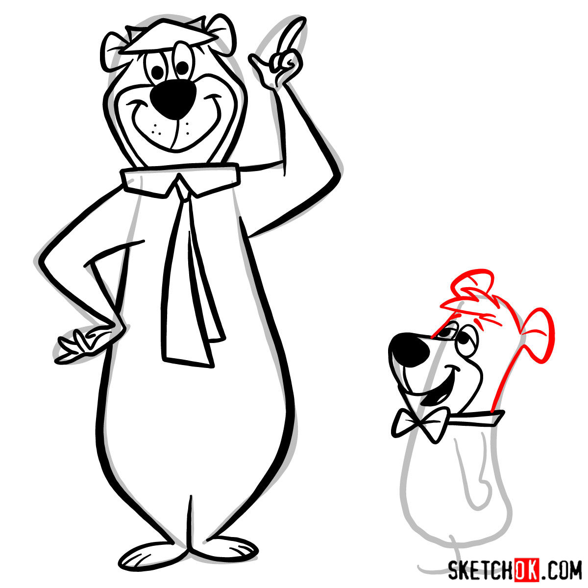 1200x1200 How To Draw Yogi Bear And Boo Boo Bear - Boo Drawing
