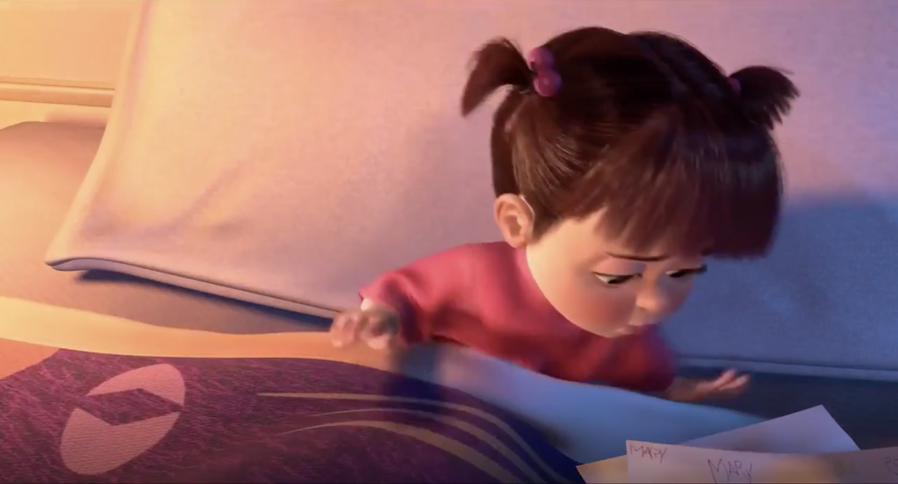 2876x1552 in the scene where boo shows sully her drawing of randall, you can - Boo Drawing