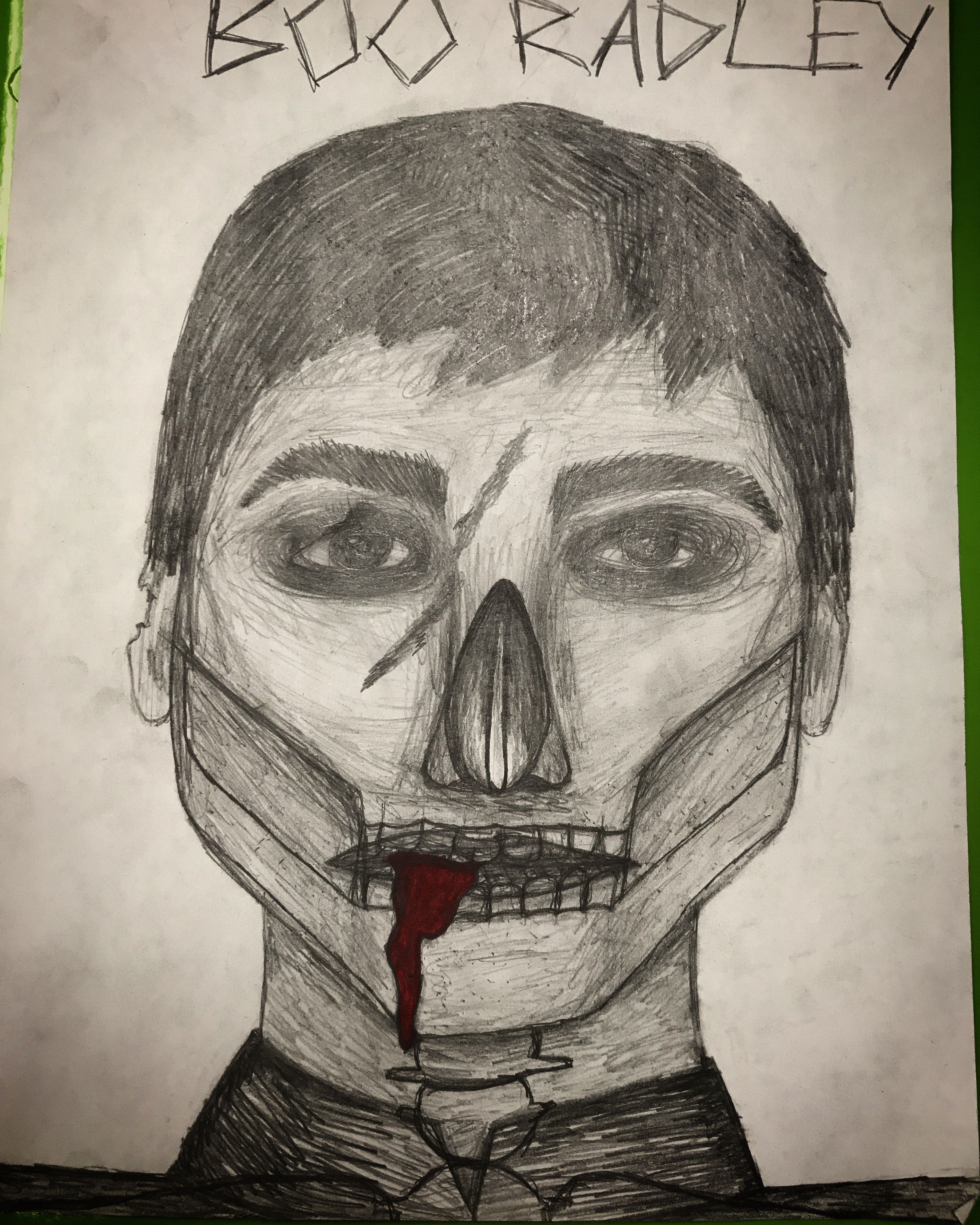 3024x3780 class assignment draw boo radley from to kill a mockingbird based - Boo Radley Drawing