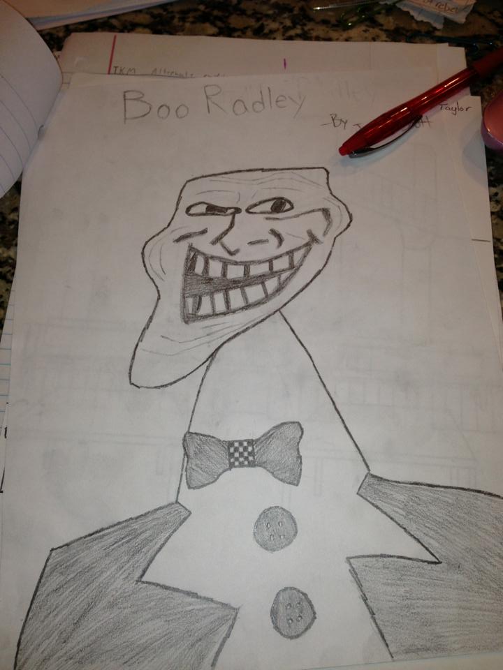 720x960 student drawing of boo radley - Boo Radley Drawing