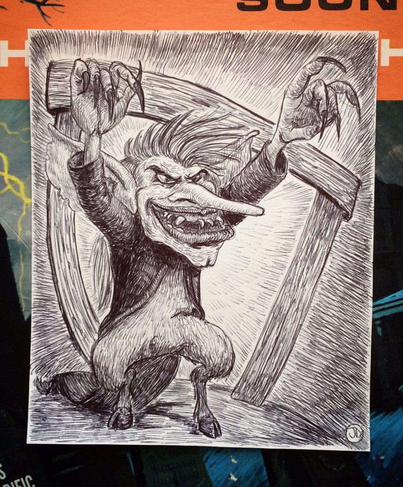 794x959 Boogeyman Ghostbusters Original Ball Point Pen Drawing Etsy - Boogeyman Drawing