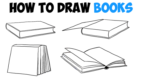 500x274 How To Draw Books In Different Angles Perspectives - Book Drawing