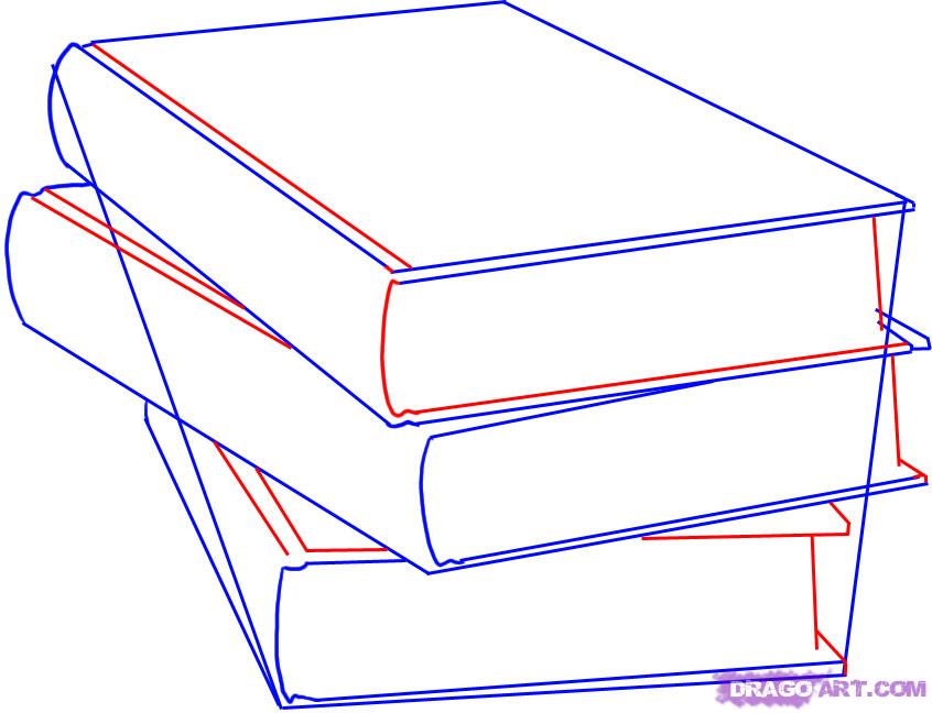846x648 How To Draw Books, Step - Book Drawing Easy