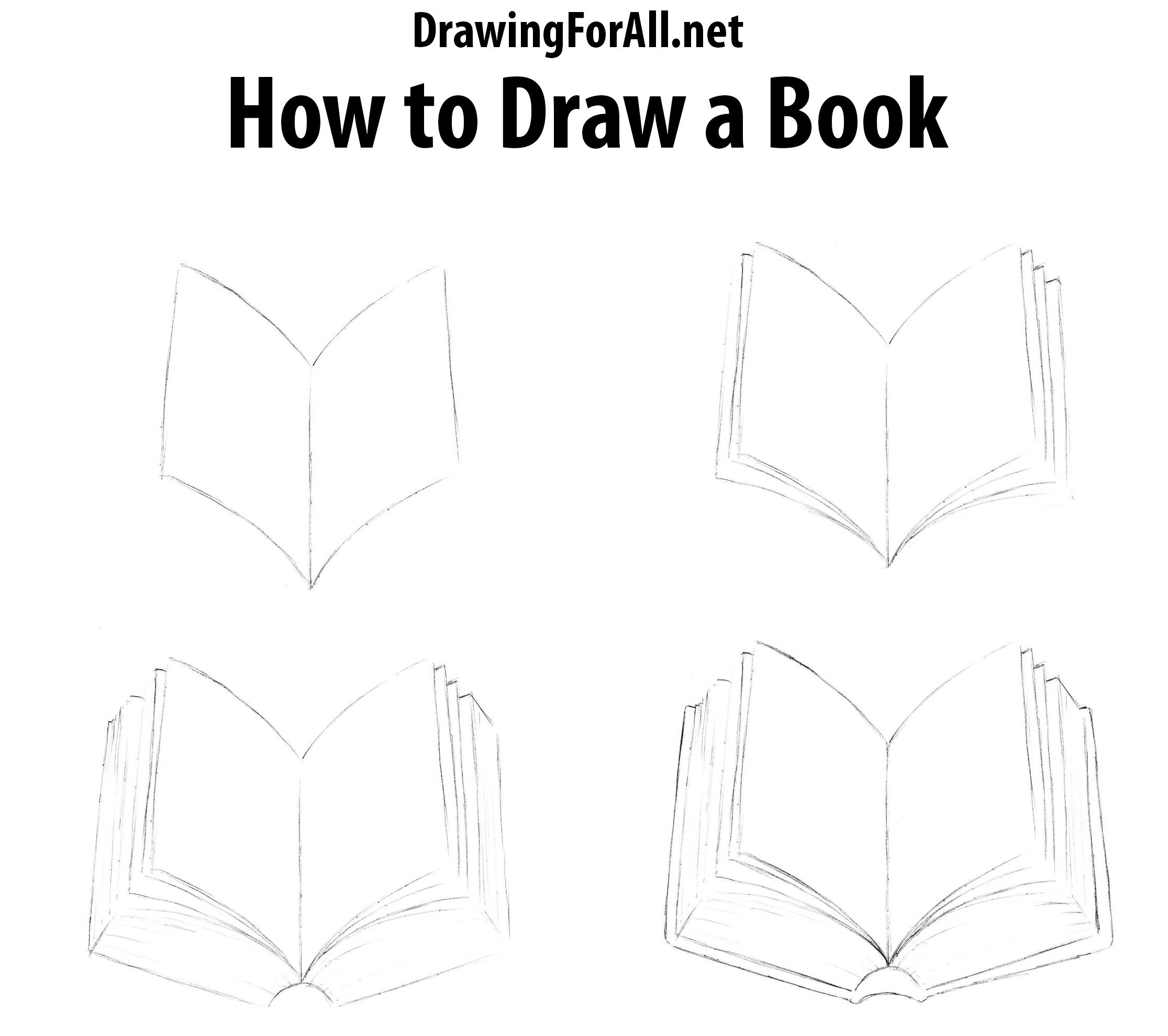 2231x1979 How To Draw A Book Tutorial Drawings, Easy Drawings, Art Sketches - Book Drawing Images
