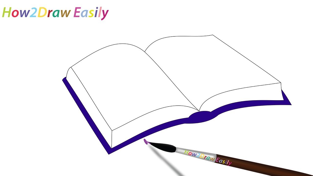 1280x720 How To Draw An Open Book Easy Step - Book Drawing Images