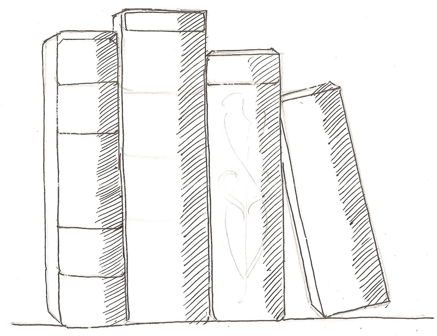 1412x1087 How To Draw Books In Shelf Which Can Be Read Children - Book Drawing Images