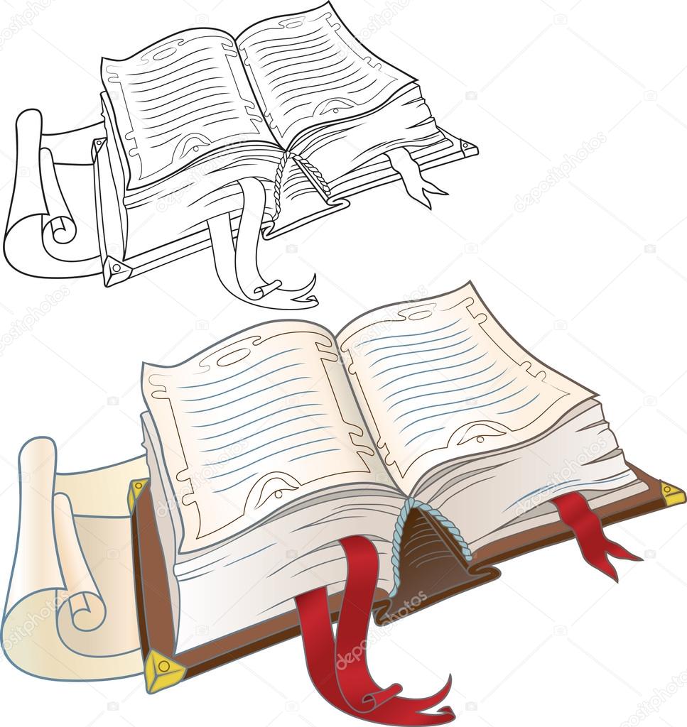 967x1024 Open Book Drawing Outline - Book Drawing Outline