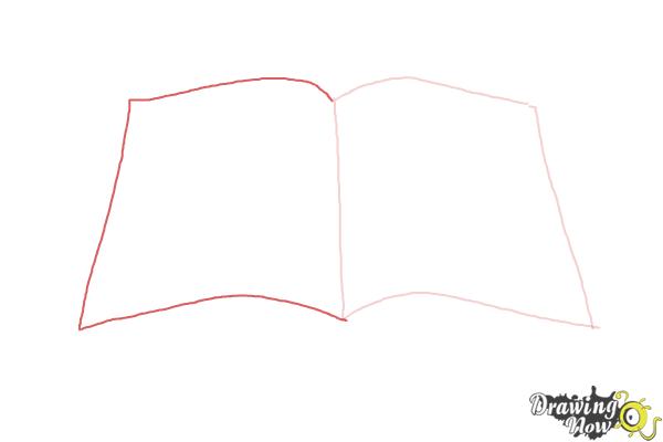 600x400 How To Draw An Open Book - Book Easy Drawing