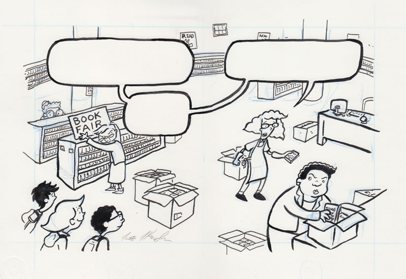 800x549 Book Fair Lunch Lady R Michelson Galleries - Book Fair Drawing