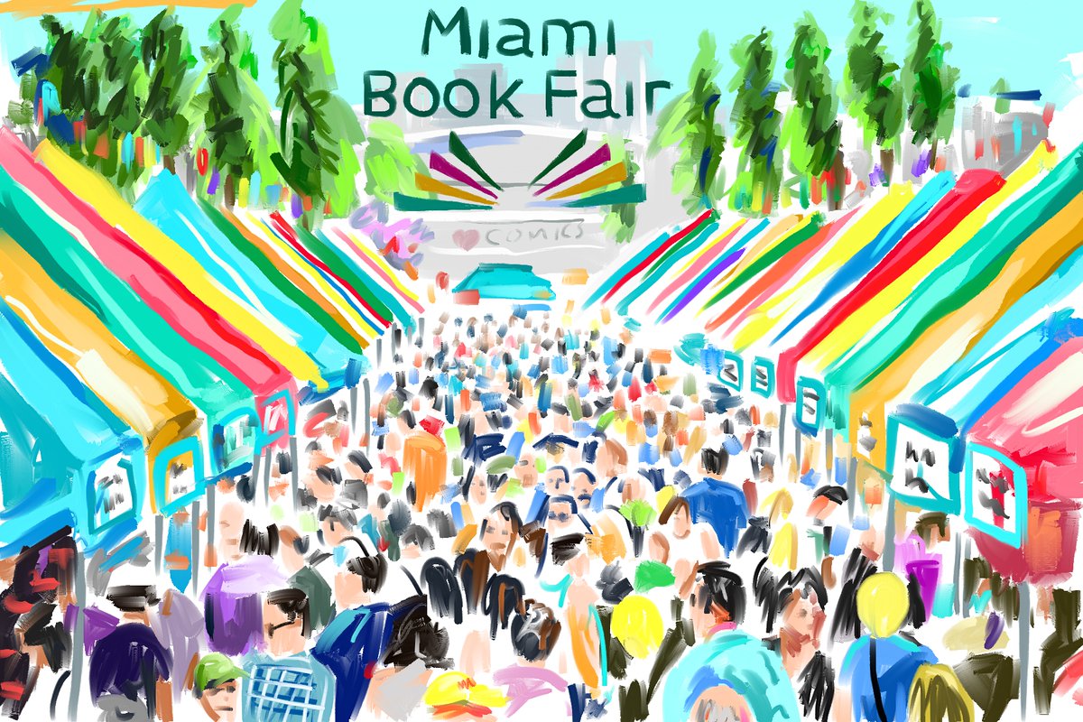 1200x800 Miami Book Fair Su Twitter Cartoonist, Bob Eckstein - Book Fair Drawing