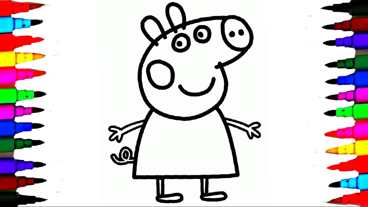 1280x720 coloring peppa pig drawing pages l coloring book videos - Book For Kids Drawing