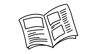 320x180 Open Book Line Drawing Illustration Animation With Transparent - Book Line Drawing