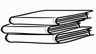 320x180 Boook Line Drawing Animation Illustration With Transparent - Book Line Drawing