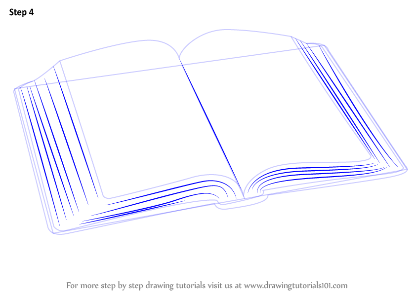 844x598 Learn How To Draw An Open Book - Book Picture Drawing
