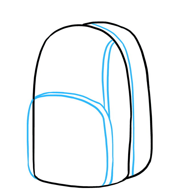 680x678 how to draw a backpack - Bookbag Drawing