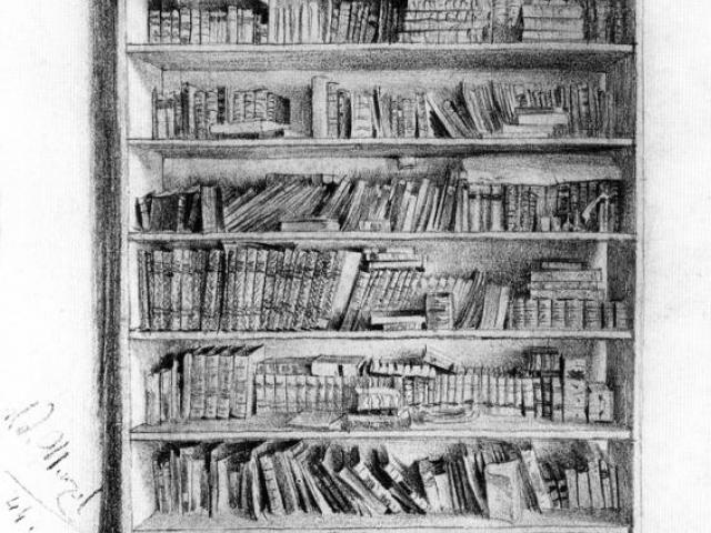 640x480 drawn bookcase - Bookcase Drawing