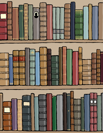 350x450 old book smell not included, bookcase drawing - Bookcase Drawing