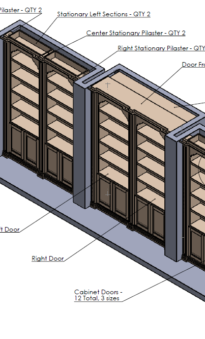 403x666 bookcase drawing - Bookcase Drawing