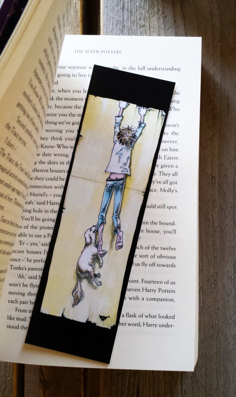 794x1338 Funny Bookmark Bookmark With Dog Art Bookmark Drawing Etsy - Bookmark Drawing